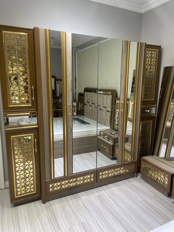Turkish Exquisite Luxury Bed Set with Wardrobe - Image 3
