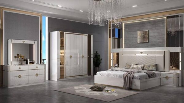 Turkish Luxury Modern Bed Set with Wardrobe