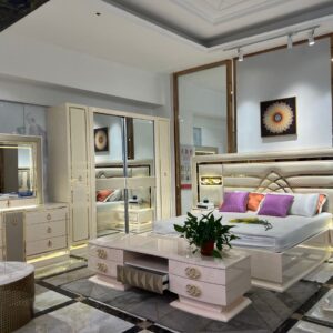 Turkish Luxury Modern Bed Set with Wardrobe