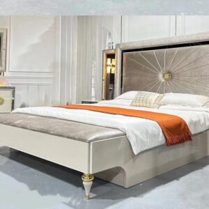 Turkish Luxury Modern Bed Set with Ottoman (No Wardrobe)