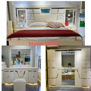 Turkish Luxury Modern Bed Set with Wardrobe